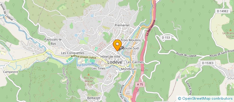 localisation de l'entreprise MONSIEUR JAMEER BHUGALEE à LODEVE