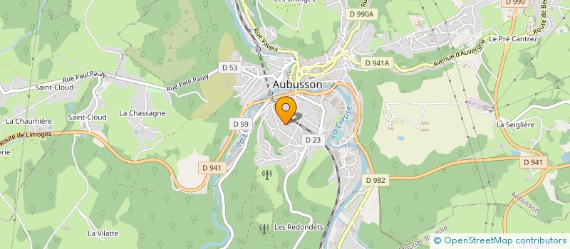 localisation de l'entreprise MONSIEUR JANOS UJVAROSI à AUBUSSON