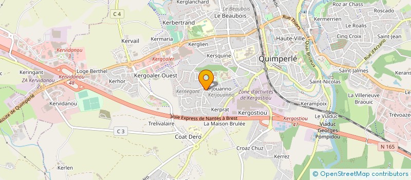 localisation de l'entreprise MONSIEUR JEAN BELLIARD  QUIMPERLE