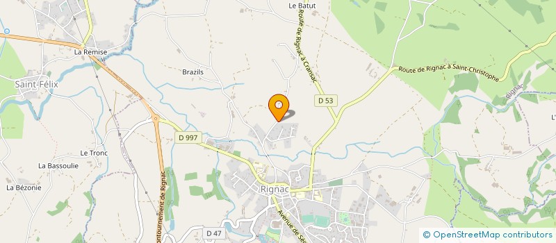 localisation de l'entreprise MONSIEUR JEAN BIBAL  RIGNAC