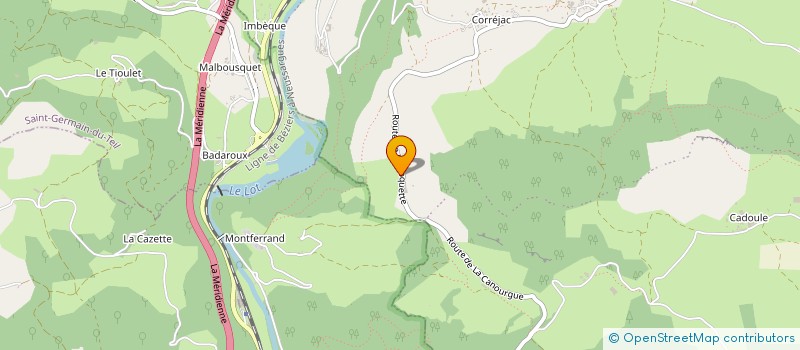 localisation de l'entreprise MONSIEUR JEAN BOUDON  LA CANOURGUE