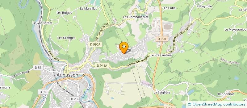 localisation de l'entreprise MONSIEUR JEAN BOUSSANGE à AUBUSSON
