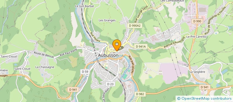 localisation de l'entreprise MONSIEUR JEAN CARBONEL à AUBUSSON