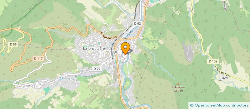 localisation de l'entreprise MONSIEUR JEAN-CHARLES MINIER  QUILLAN