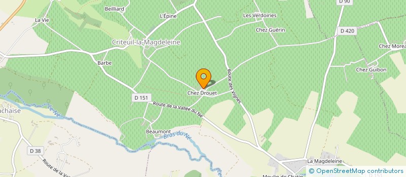 localisation de l'entreprise MONSIEUR JEAN CHEVRIER à CRITEUIL-LA-MAGDELEINE