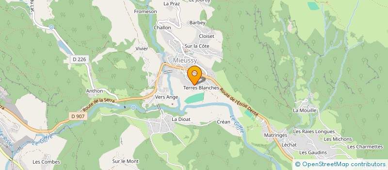 localisation de l'entreprise MONSIEUR JEAN CHRISTOPHE BAUDEY  MIEUSSY