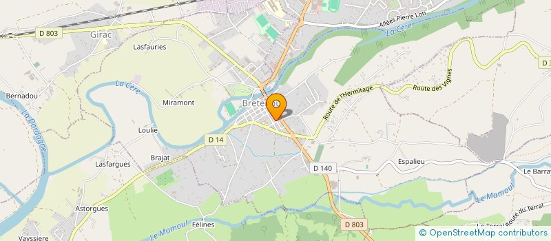 localisation de l'entreprise MONSIEUR JEAN-CLAUDE RIGAL  BRETENOUX