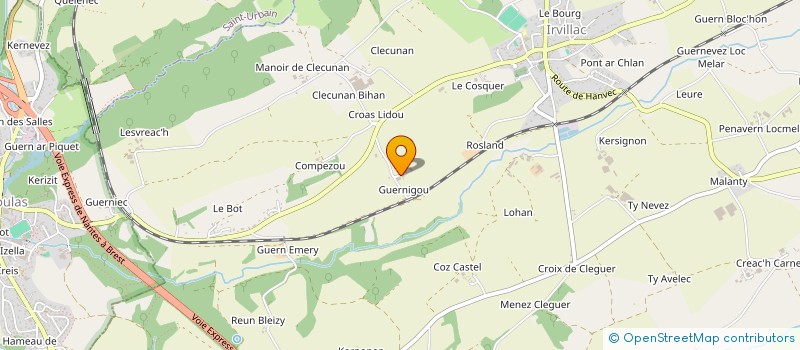 localisation de l'entreprise MONSIEUR JEAN CRENN  IRVILLAC