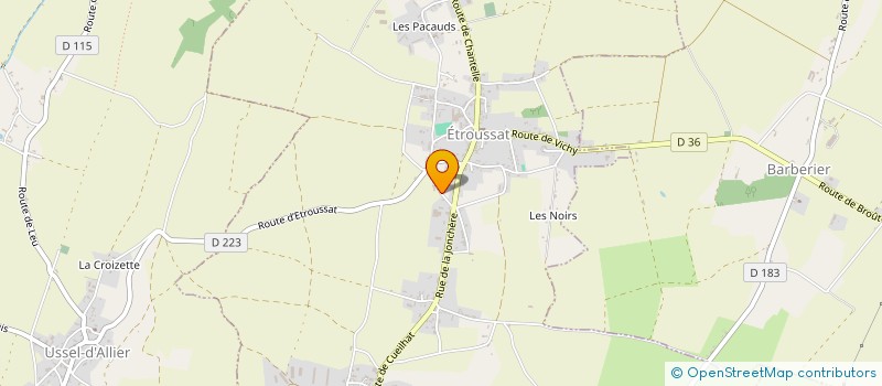 localisation de l'entreprise MONSIEUR JEAN CUSSINET  ETROUSSAT