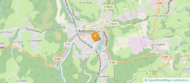 localisation de l'entreprise MONSIEUR JEAN DINGREVILLE à AUBUSSON