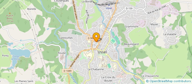 localisation de l'entreprise MONSIEUR JEAN DUPONT à USSEL