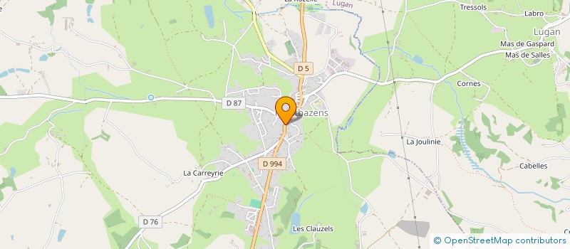 localisation de l'entreprise MONSIEUR JEAN FRANCOIS LAVERGNE  MONTBAZENS