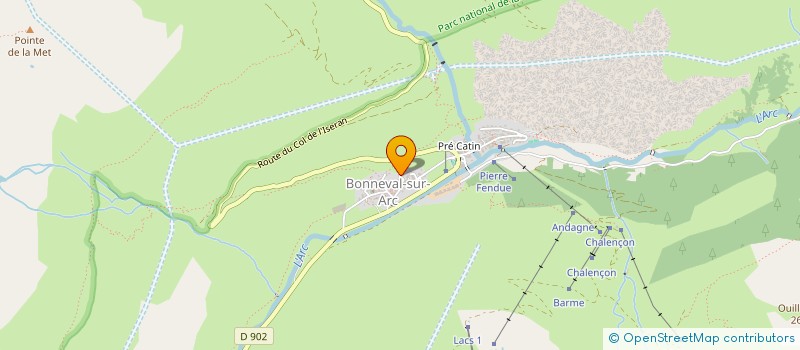 localisation de l'entreprise MONSIEUR JEAN-FRANCOIS OMIN  BONNEVAL-SUR-ARC