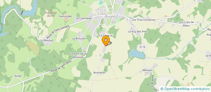 localisation de l'entreprise MONSIEUR JEAN GALINIER  BUJALEUF