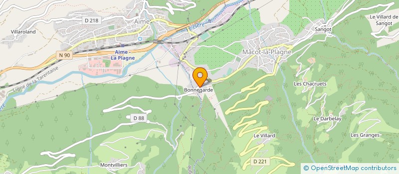 localisation de l'entreprise MONSIEUR JEAN GOMBERT  AIME-LA-PLAGNE