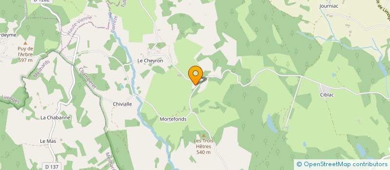 localisation de l'entreprise MONSIEUR JEAN GRANDCHAMP DES RAUX  CHAMBERET