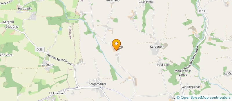 localisation de l'entreprise MONSIEUR JEAN GUEGUEN  MAEL-CARHAIX