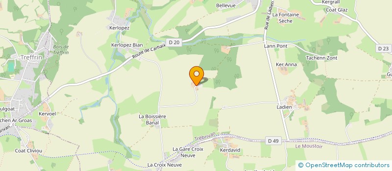 localisation de l'entreprise MONSIEUR JEAN GUILLOUX  TREBRIVAN