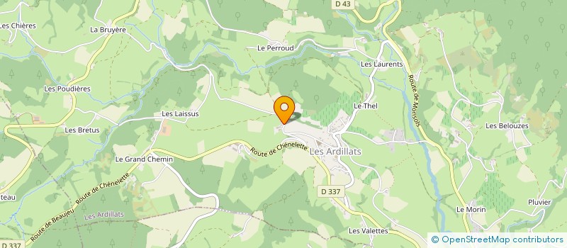 localisation de l'entreprise MONSIEUR JEAN HUGER  LES ARDILLATS