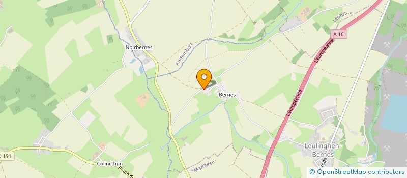 localisation de l'entreprise MONSIEUR JEAN-HUGUES BRUN  LEULINGHEN-BERNES