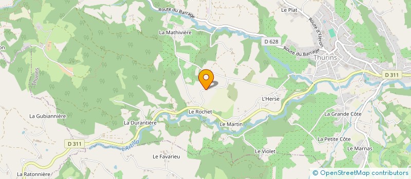 localisation de l'entreprise MONSIEUR JEAN-JACQUES BRUYAS  THURINS