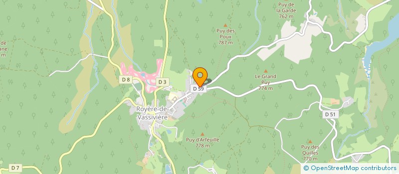 localisation de l'entreprise MONSIEUR JEAN JACQUES COUTY  ROYERE-DE-VASSIVIERE