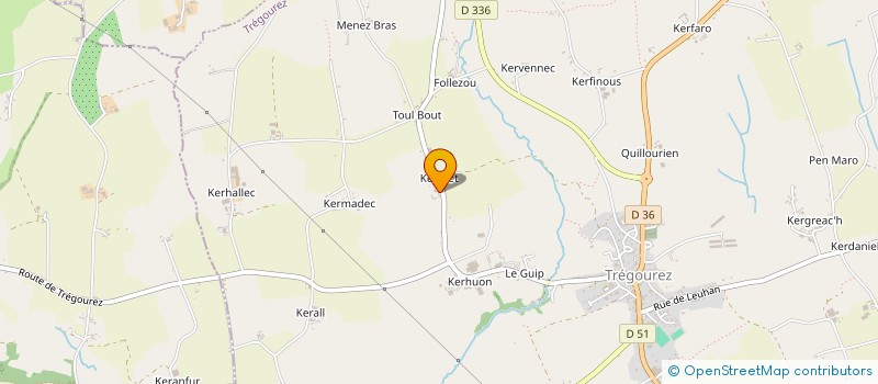 localisation de l'entreprise MONSIEUR JEAN-JACQUES KERGOAT  TREGOUREZ