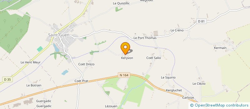 localisation de l'entreprise MONSIEUR JEAN LE DENMAT à GUERLEDAN