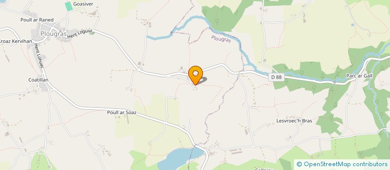 localisation de l'entreprise MONSIEUR JEAN LE GAC  PLOUGRAS