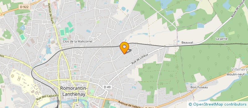 localisation de l'entreprise MONSIEUR JEAN LOUIS AUBIN  ROMORANTIN-LANTHENAY