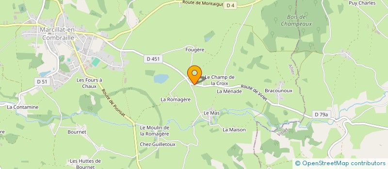 localisation de l'entreprise MONSIEUR JEAN-LUC LEGAY  MARCILLAT-EN-COMBRAILLE