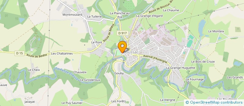 localisation de l'entreprise MONSIEUR JEAN LUC MONTEIL à BOUSSAC