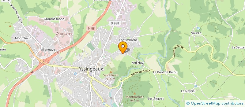 localisation de l'entreprise MONSIEUR JEAN LUC SOULIER à YSSINGEAUX