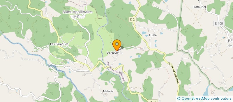 localisation de l'entreprise MONSIEUR JEAN MALOSSE  VERNOUX-EN-VIVARAIS