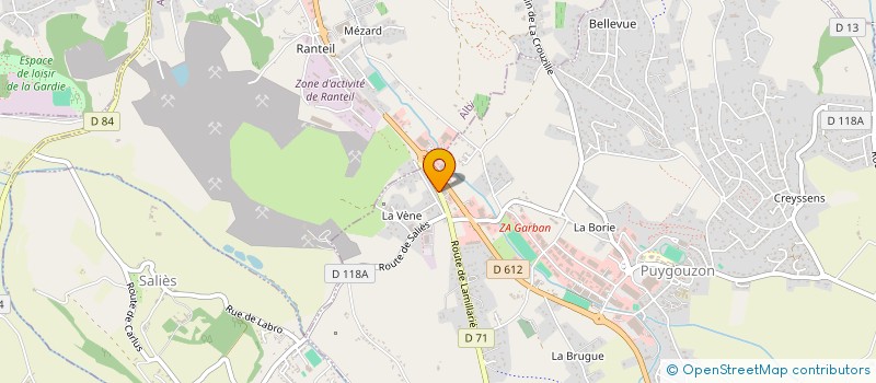 localisation de l'entreprise MONSIEUR JEAN MARC BAYSSIERE  PUYGOUZON