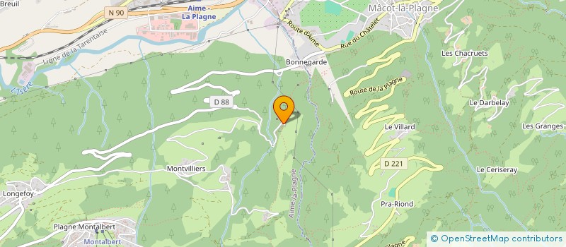 localisation de l'entreprise MONSIEUR JEAN-MARC SACHET  AIME-LA-PLAGNE