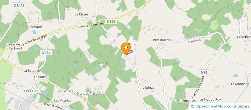 localisation de l'entreprise MONSIEUR JEAN MICHEL CHARENTON  CHAMPSAC