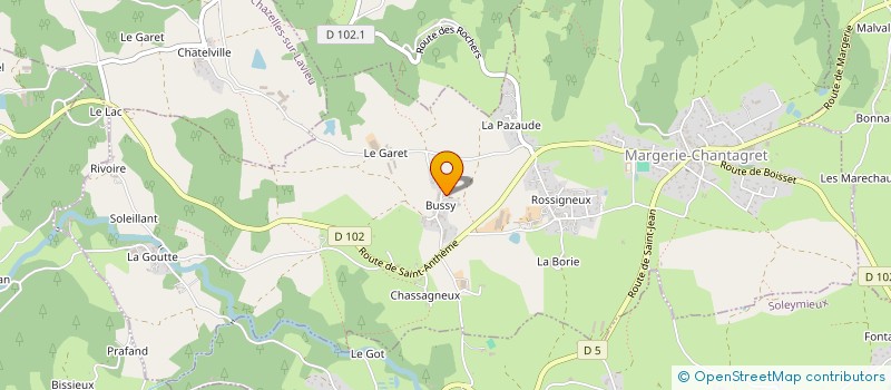 localisation de l'entreprise MONSIEUR JEAN MORIN  MARGERIE-CHANTAGRET