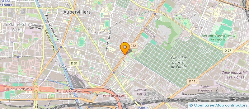 localisation de l'entreprise MONSIEUR JEAN MOURGEOTTE  AUBERVILLIERS