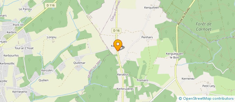 localisation de l'entreprise MONSIEUR JEAN MOUTON  CLOHARS-CARNOET