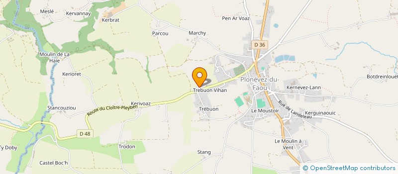 localisation de l'entreprise MONSIEUR JEAN NEDELEC  PLONEVEZ-DU-FAOU