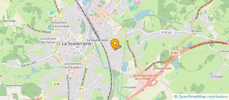 localisation de l'entreprise MONSIEUR JEAN-PAUL CHARIOUX à LA SOUTERRAINE