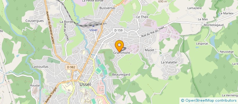 localisation de l'entreprise MONSIEUR JEAN PAUL LENIAUD  USSEL