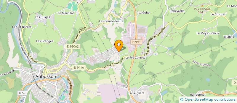 localisation de l'entreprise MONSIEUR JEAN PELLANGEON à AUBUSSON