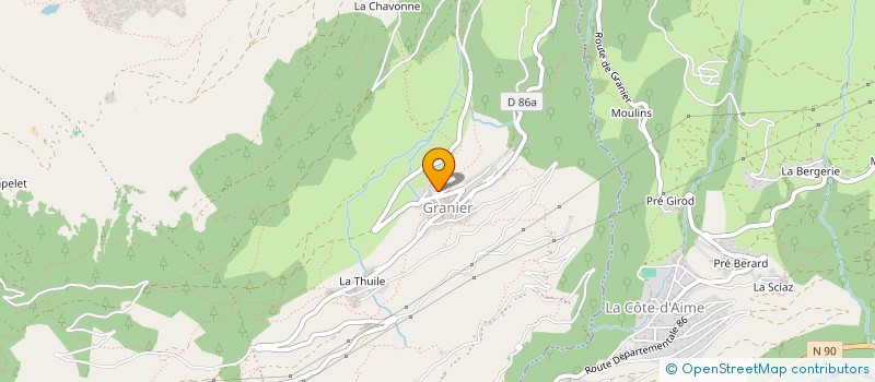 localisation de l'entreprise MONSIEUR JEAN PELLICIER  AIME-LA-PLAGNE