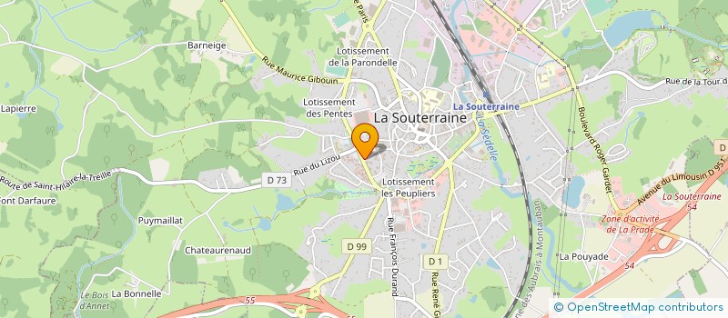 localisation de l'entreprise MONSIEUR JEAN PENOT à LA SOUTERRAINE