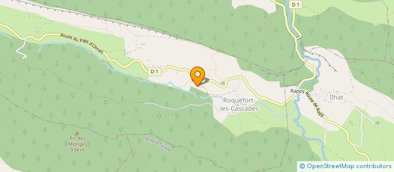 localisation de l'entreprise MONSIEUR JEAN PIERRE MERCADIER à ROQUEFORT-LES-CASCADES