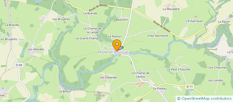 localisation de l'entreprise MONSIEUR JEAN PIERRE POTEL à MALLERET-BOUSSAC