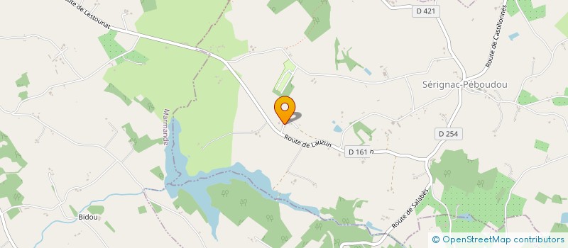 localisation de l'entreprise MONSIEUR JEAN PRADEAUX  SERIGNAC-PEBOUDOU
