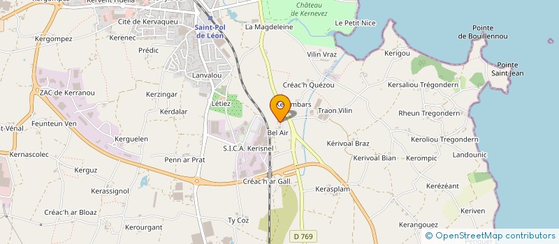 localisation de l'entreprise MONSIEUR JEAN QUEGUINER à SAINT-POL-DE-LEON